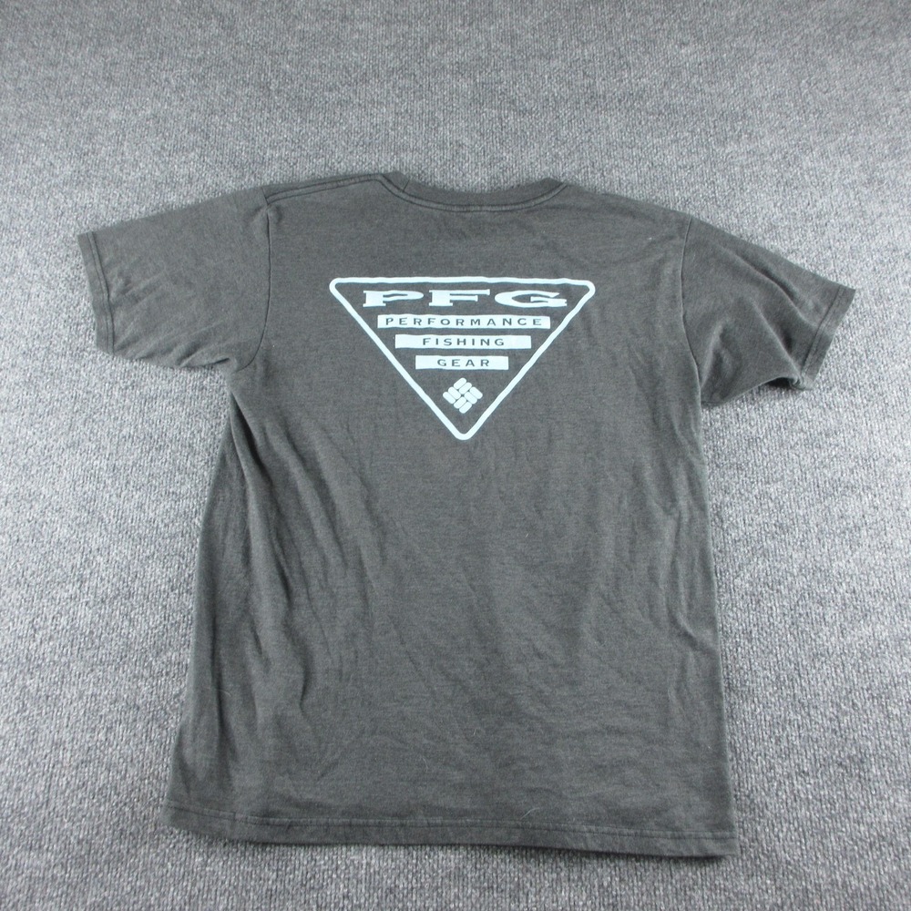 Columbia PFG Shirt Mens M Gray Short Sleeve Logo Graphic Tee Fishing‎ Outdoor